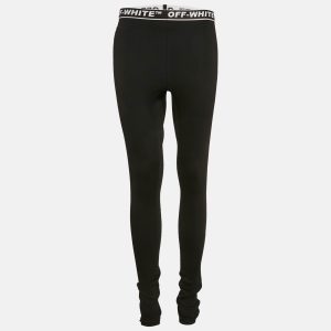Off-White Black Logo Waistband Jersey Active Leggings L, Clothing - Luxury Closet catalog