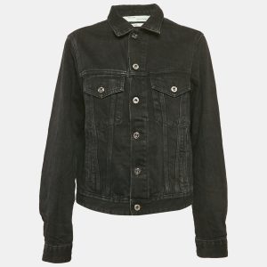 Off-White Black Embroidered Denim Button Front Jacket S, Coats & Jackets - Luxury Closet catalog