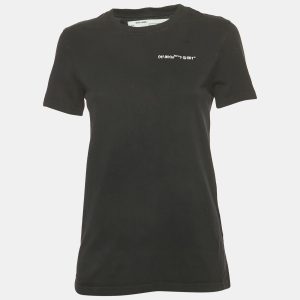 Off-White Black Logo Embroidered Jersey Crew Neck T-Shirt XS, Shirts & Tops - Luxury Closet catalog