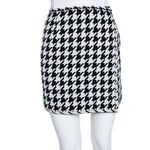 Off-White Monochrome Houndstooth Print Wool Mini Wrap Skirt S, Skirts - Luxury Closet catalog