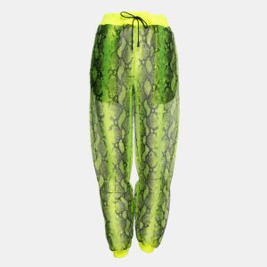 Off-White Neon Yellow Snake Print Tulle Rib Knit Trimmed Joggers M, Clothing - Luxury Closet catalog