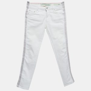 Off-White White Denim Logo Tape Detail Skinny Jeans S Waist 26", Jeans - Luxury Closet catalog