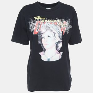 Off-White Black Retro Print Cotton Half Sleeve T-Shirt M, Shirts & Tops - Luxury Closet catalog