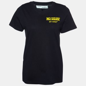 Off-White Black No Doubt Print Cotton Crew Neck T-Shirt XS, Shirts & Tops - Luxury Closet catalog