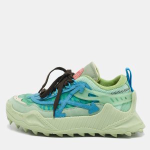 Off-White Green Leather and Mesh Odsy 1000 Lace Up Sneakers Size 39, Athletic Shoes & Sneakers - Luxury Closet catalog