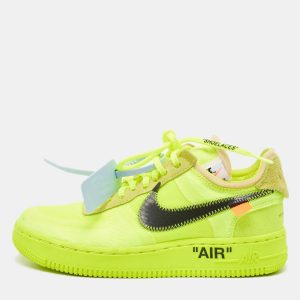 Off-White x Nike Green Mesh and Suede Force 1 Low White Volt Sneakers Size 36, Athletic Shoes & Sneakers - Luxury Closet catalog