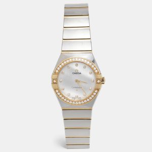 Omega Mother Of Pearl 18K Yellow Gold Stainless Steel Diamond Constellation 131.25.28.60.55.002 Women's Wristwatch 28 mm, Watches - Luxury Closet catalog