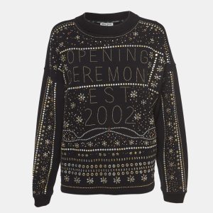 Opening Ceremony Black Cotton Studded Sweatshirt S, Sweaters & Cardigans - Luxury Closet catalog