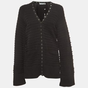 Opening Ceremony Black Cotton Snap Tape Cardigan S, Sweaters & Cardigans - Luxury Closet catalog