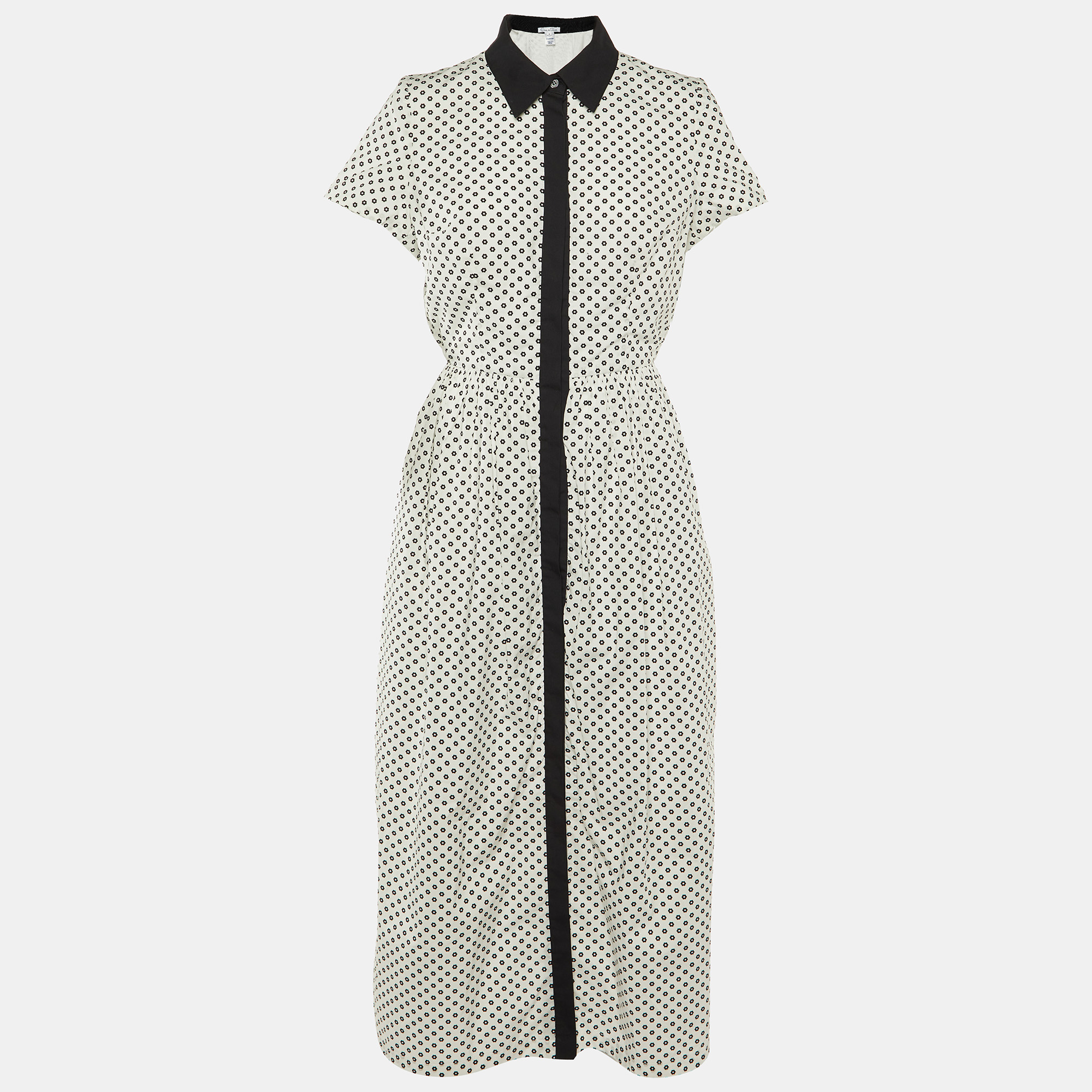 Oscar de la Renta Monochrome Floral Printed Cotton Maxi Dress M, Dresses - Luxury Closet catalog