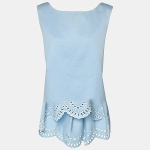 Oscar de la Renta Blue Wool Silk Top M, Shirts & Tops - Luxury Closet catalog