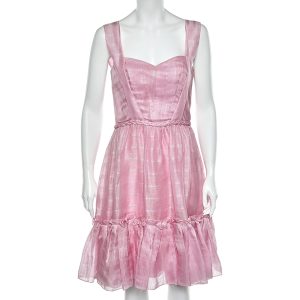 Oscar de la Renta Pink Silk Sleeveless Flared Mini Dress M, Dresses - Luxury Closet catalog