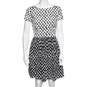 Oscar de la Renta Monochrome Polka Dot Print Cotton Dress S, Dresses - Luxury Closet catalog