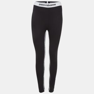 Paco Rabbane Black Jersey Logo Tape Detail Leggings L, Clothing - Luxury Closet catalog