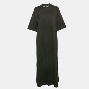 Palm Angels Black Logo Print Neck Jersey Midi T-Shirt Dress XS, Dresses - Luxury Closet catalog