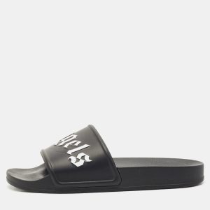 Palm Angels Black Leather Flat Slides Size 41, Sandals - Luxury Closet catalog