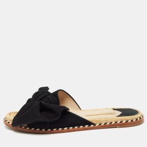 Paloma Barcel&oacute; Black Suede Geranio Knotted Flat Slides Size 37, Sandals - Luxury Closet catalog