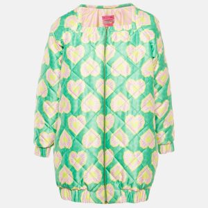 Papa Don't Preach Green Blinding Hearts Print Satin 3 Piece Set S, Suits - Luxury Closet catalog