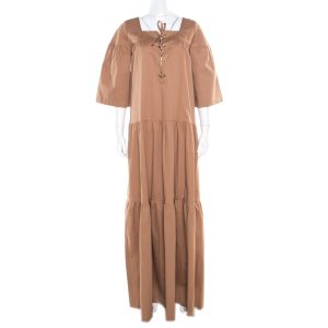 Paul and Joe Brown Lace Up Detail Tiered Veracruz Maxi Dress M, Dresses - Luxury Closet catalog