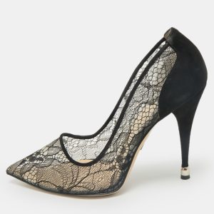 Paul Andrew Black Lace and Suede Sidai Pumps Size 38, Pumps - Luxury Closet catalog