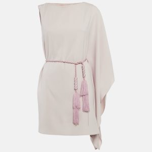 Paule Ka Pink Sateen Asymmetric Sleeve Mini Dress M, Dresses - Luxury Closet catalog