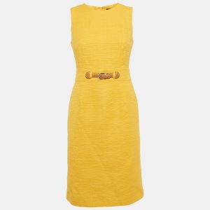 Paule Ka Yellow Cotton Sleeveless Midi Dress M, Dresses - Luxury Closet catalog