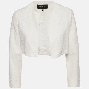Paule Ka White Broderie Anglaise Cotton Crop Jacket L, Coats & Jackets - Luxury Closet catalog