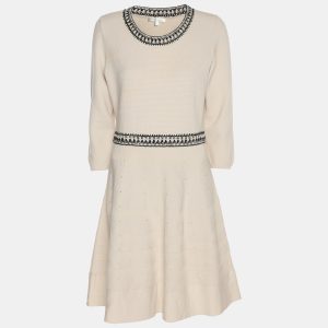 Paule Ka Off White/Black Knit Midi Dress M, Dresses - Luxury Closet catalog