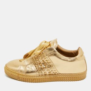Philipp Plein Gold Leather Spike Studded Sneakers Size 38, Athletic Shoes & Sneakers - Luxury Closet catalog
