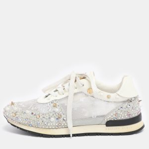 Philipp Plein White Lace and Leather Sanna Embellished Low Top Sneakers Size 36.5, Athletic Shoes & Sneakers - Luxury Closet catalog