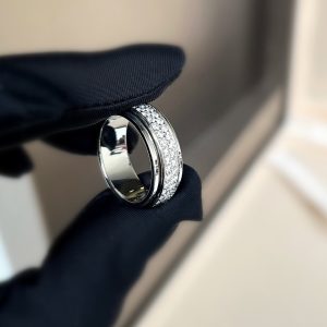 Piaget 18K White Gold Full Diamond Revolving Ring EU 56, Rings - Luxury Closet catalog