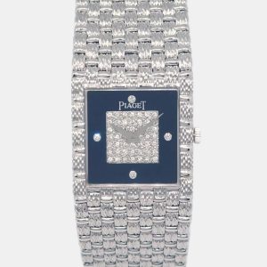 Piaget Black Diamond 18k White Gold Vintage 9131D23 Women's Wristwatch 23 mm, Watches - Luxury Closet catalog
