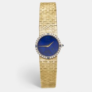 Piaget Lapiz Diamonds Sapphire 18K Yellow Gold Vintage Cocktail 9706 Women's Wristwatch 24 mm, Watches - Luxury Closet catalog