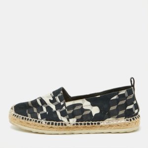 Pierre Hardy Black/White Canvas Ankle Wrap Espadrille Flats Size 37, Flats - Luxury Closet catalog
