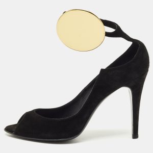 PIERRE HARDY Black Suede Peep Toe Ankle Strap Pumps Size 40, Pumps - Luxury Closet catalog