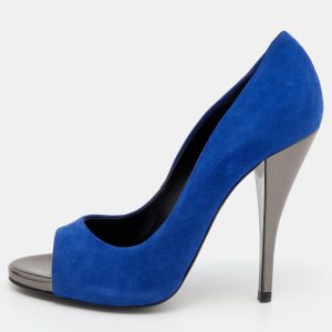 Pierre Hardy Blue Suede Open Toe Pumps Size 39, Pumps - Luxury Closet catalog