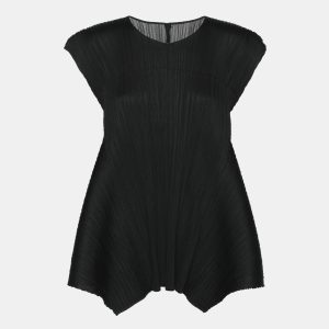 Pleats Please by Issey Miyake Black Plisse Sleeveless Top XL, Shirts & Tops - Luxury Closet catalog