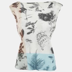 Pleats Please By Issey Miyake Multicolor Printed Pleated Top M, Shirts & Tops - Luxury Closet catalog