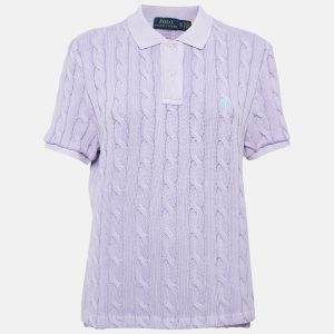 Polo Ralph Lauren Light Purple Cable Knit Polo T-Shirt XL, Shirts & Tops - Luxury Closet catalog