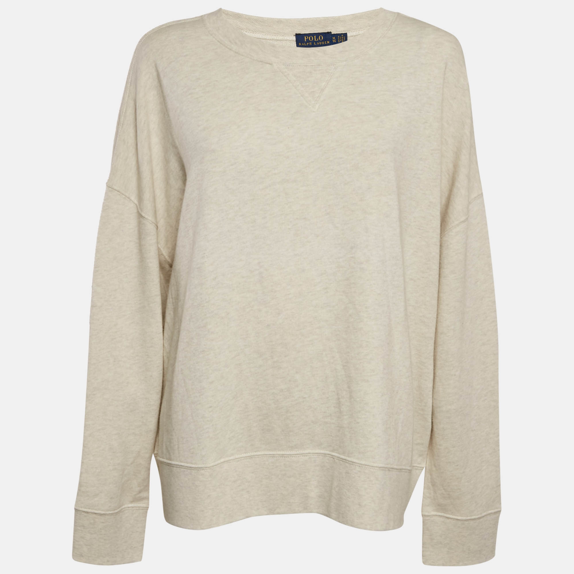 Polo Ralph Lauren Grey Suede Trim Cotton Crew Neck Sweatshirt XL, Sweaters & Cardigans - Luxury Closet catalog