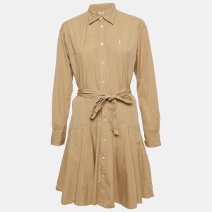 Polo Ralph Lauren Beige Cotton Belted Shirt Dress M, Dresses - Luxury Closet catalog
