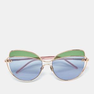 Pomellato Blue/Green PM0056S Butterfly Sunglasses, Sunglasses - Luxury Closet catalog