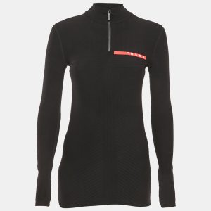 Prada Sport Black Textured Technical Jersey Zip-Up Top XXS/XS, Shirts & Tops - Luxury Closet catalog