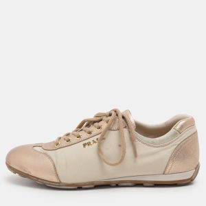Prada Sport Beige/Gold Leather and Nylon Low Top Sneakers Size 36.5, Athletic Shoes & Sneakers - Luxury Closet catalog