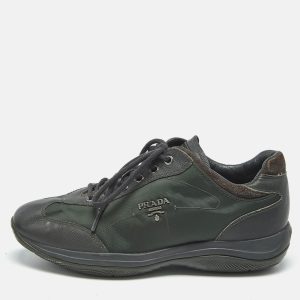 Prada Sport Green Leather and Nylon Lace Up Sneakers Size 38.5, Athletic Shoes & Sneakers - Luxury Closet catalog