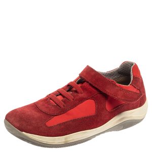 Prada Sport Red Suede and Nylon Low Top Sneaker Size 34, Athletic Shoes & Sneakers - Luxury Closet catalog