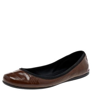 Prada Sport Brown Patent Leather Ballet Flats Size 38, Flats - Luxury Closet catalog