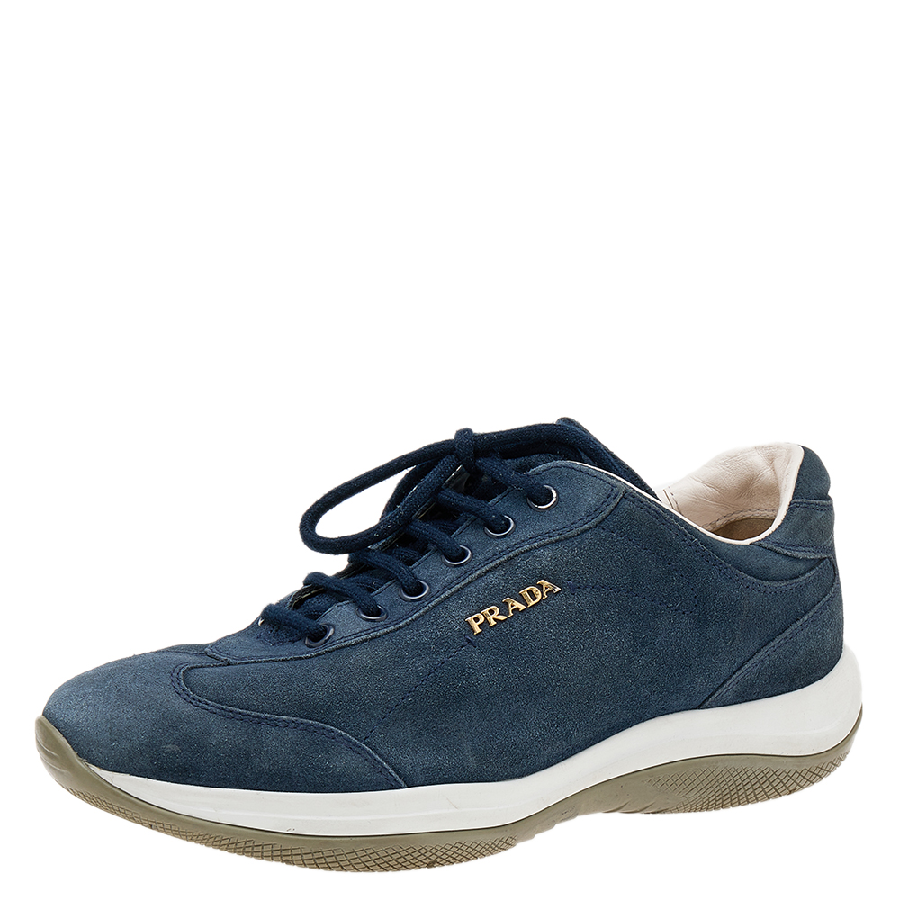 Prada Sport Blue Suede Low Top Sneakers Size 36, Athletic Shoes & Sneakers - Luxury Closet catalog