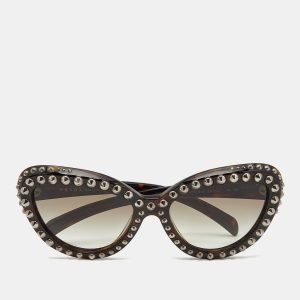 Prada Black Gradient SPR31Q Studded Ornate Cat Eye Sunglasses, Sunglasses - Luxury Closet catalog