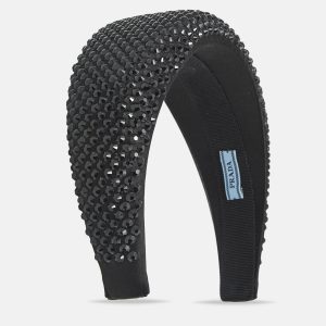 Prada Black Crystal Embellished Satin Wide Headband, Apparel & Accessories - Luxury Closet catalog